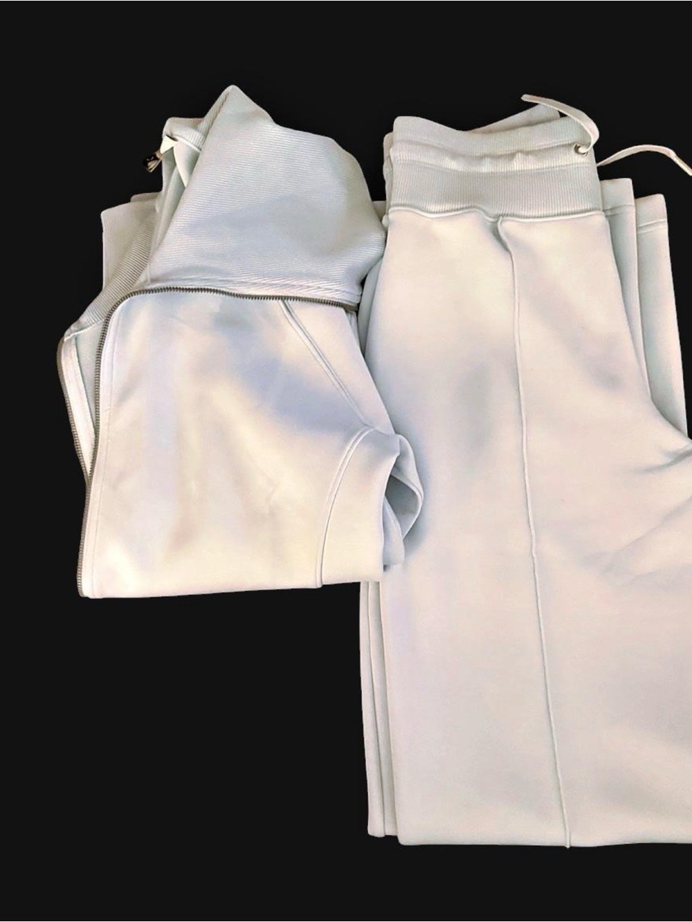 SPANX blue pants and zip jacket
